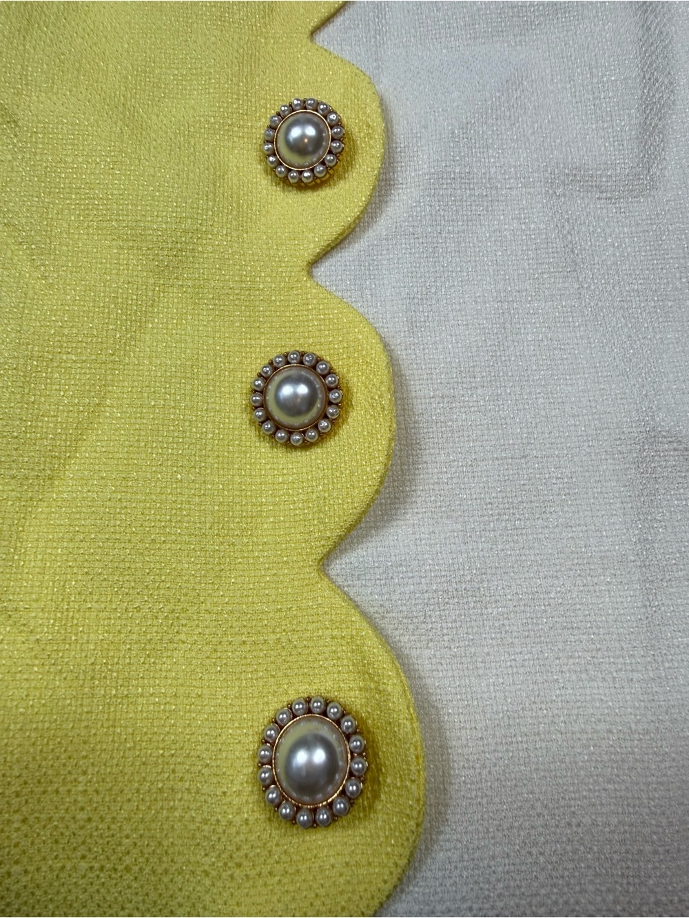 SSYS The Lebel Yellow & White Colorblock Mini Dress with Button Trim - Picture 6 of 9